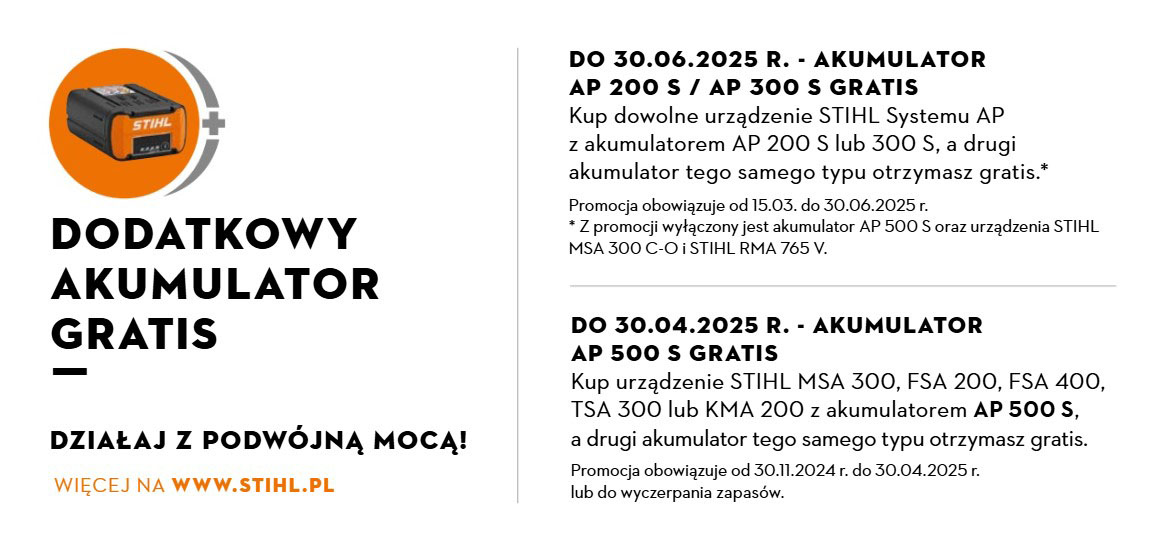 Dodatkowy akumulator GRATIS